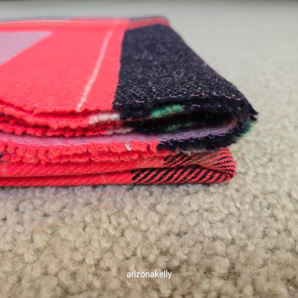 NWOT J. Crew Hot Pink Wool Plaid Square Scarf - Picture 10 of 13